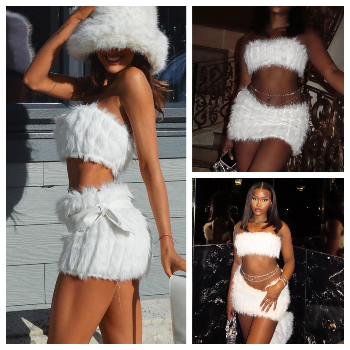 Strapless Bra Backless - Y2K Coquette Cute Fluffy Knit Sweater