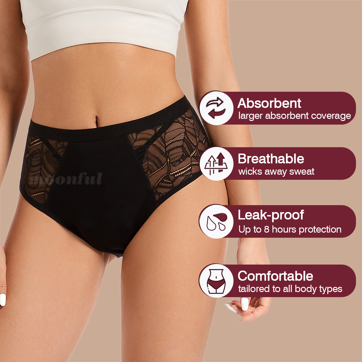 Moonful Women's Menstrual Pant - Period Panty Absorbent recensie en prijs
