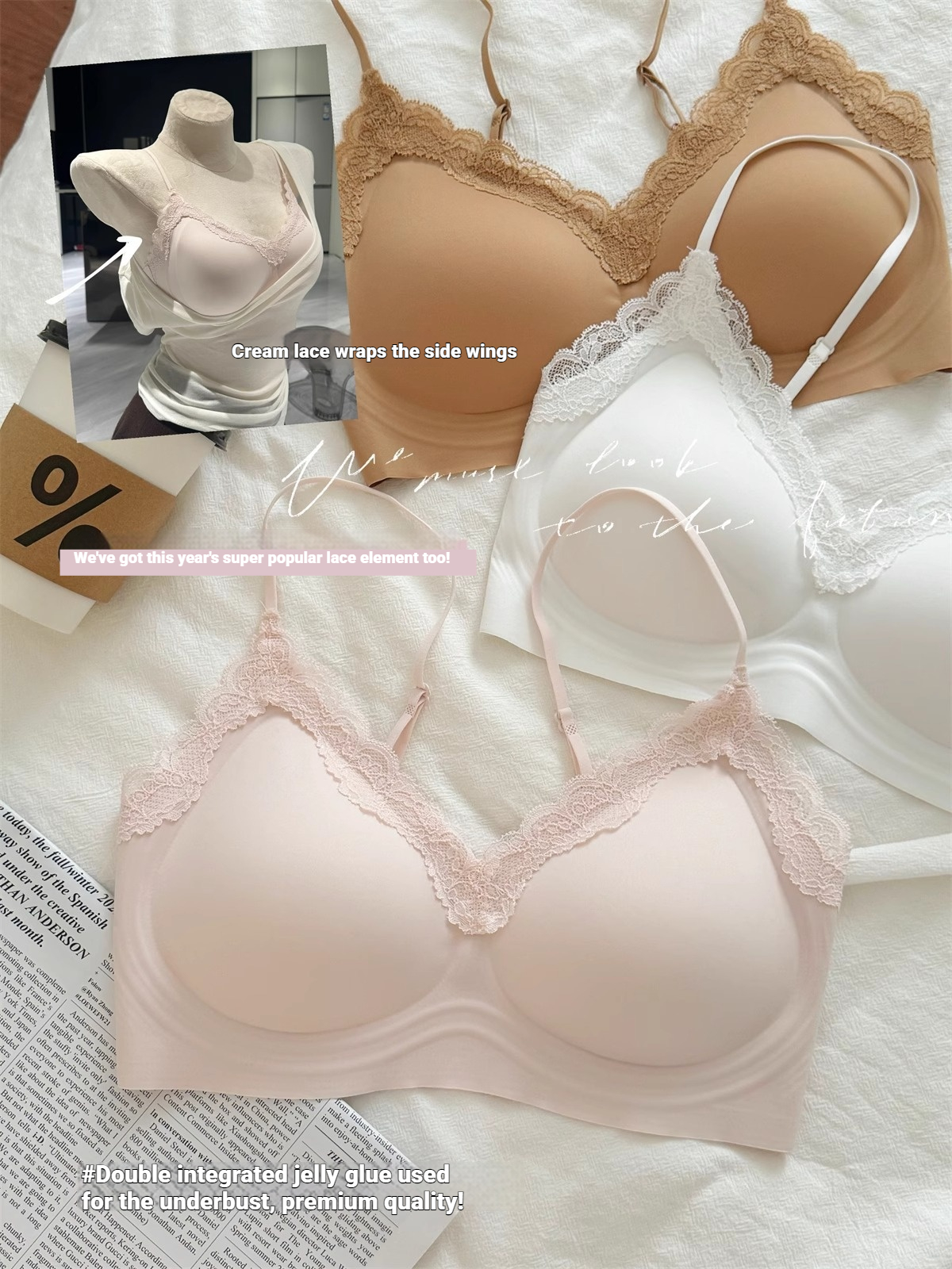 French Style Lace Bralette Fem - Bralette Wireless Soft recensie en prijs