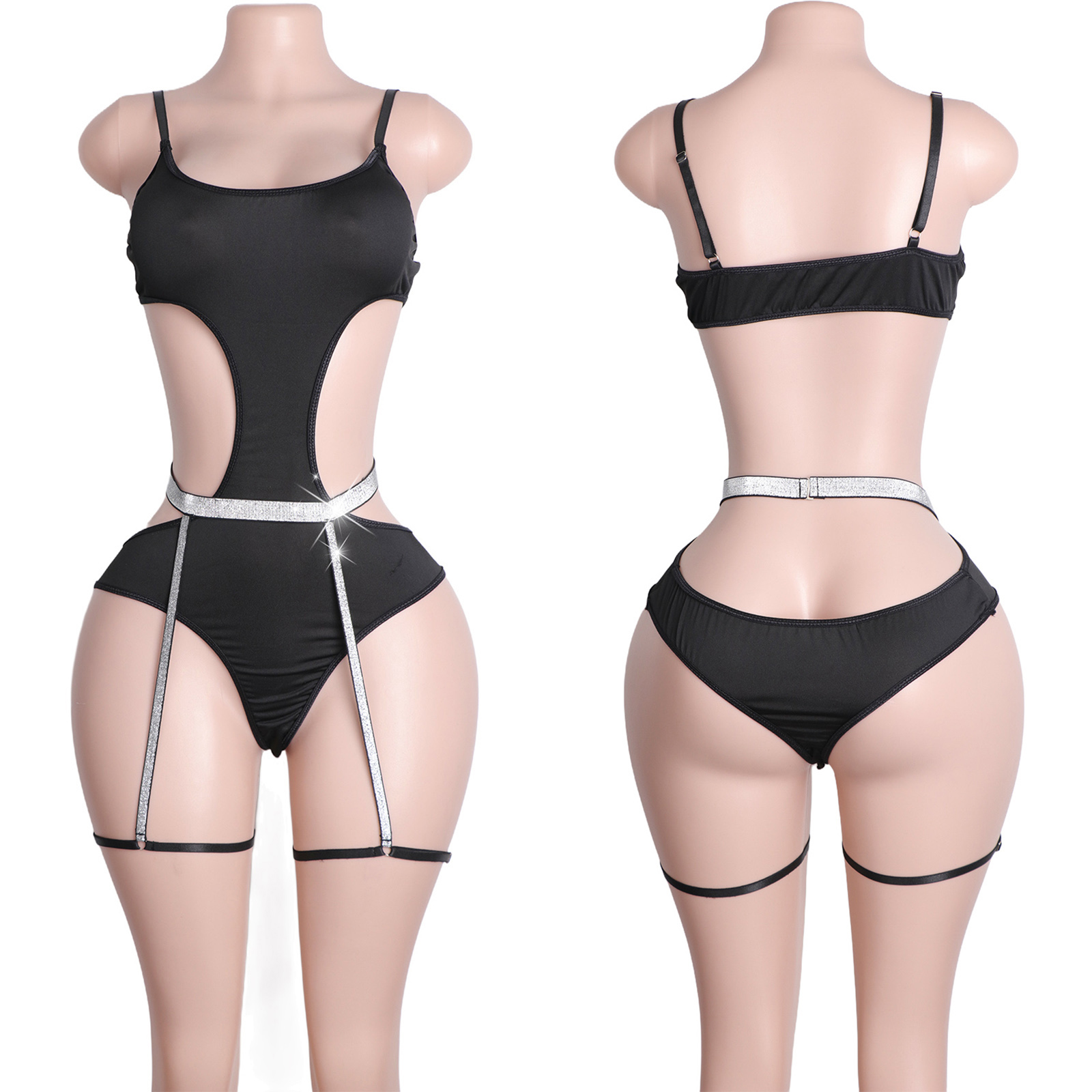 Custom Rhinestone Pole Dancewe - Garter Belt Set recensie en prijs