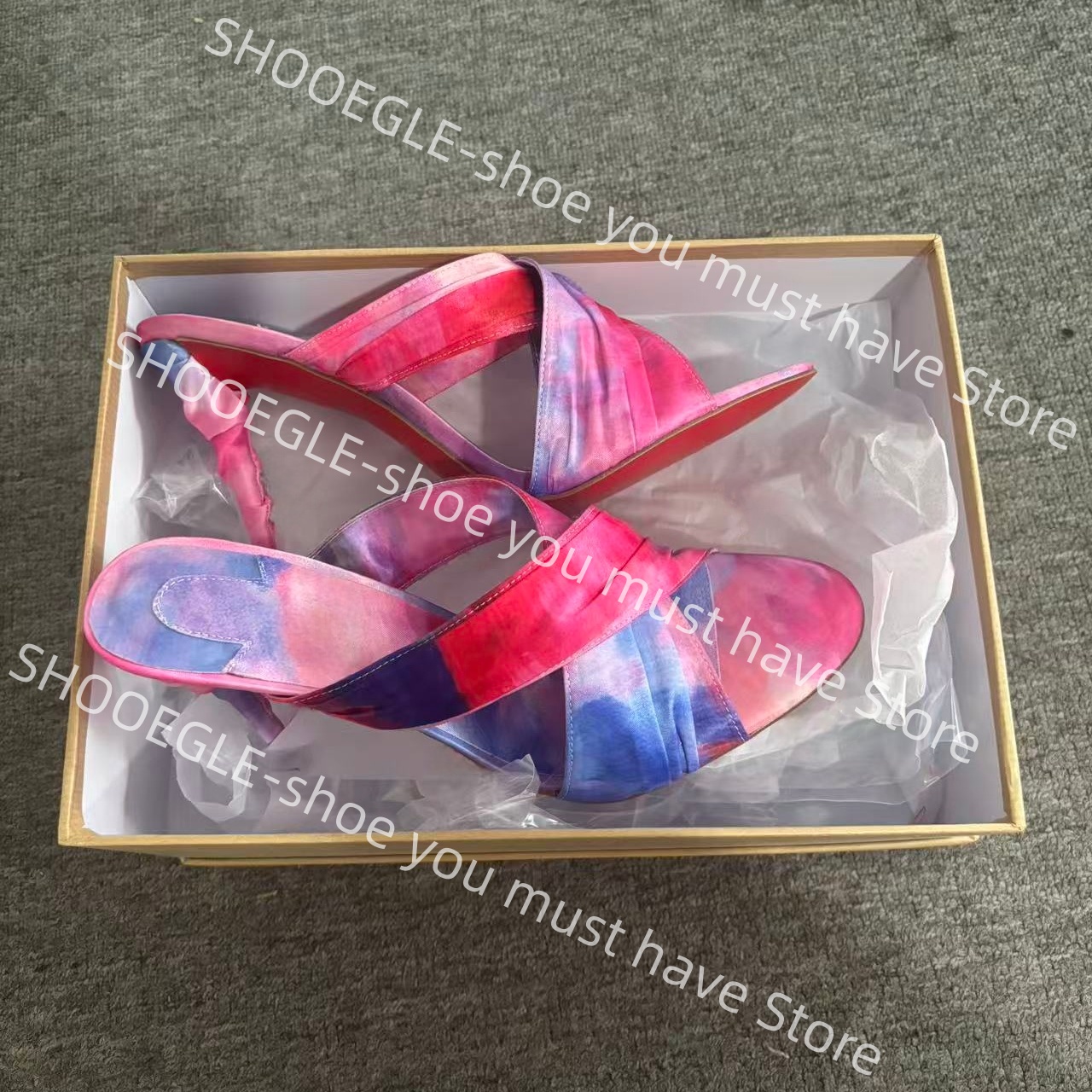 Women's Pink-Blue Tie-Dye Sati - Slip Dress Satin recensie en prijs