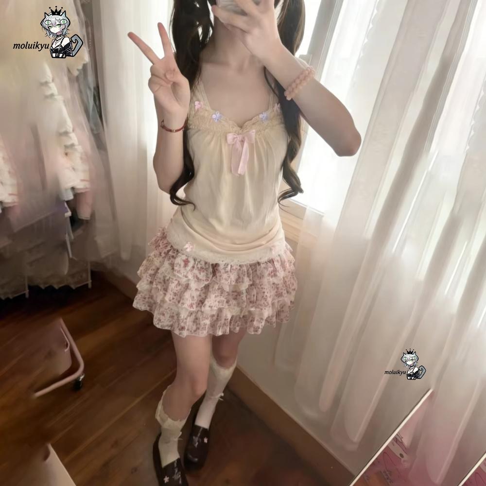 Women Y2K 2Pcs Outfit Set Lace - Cami Top Lace recensie en prijs