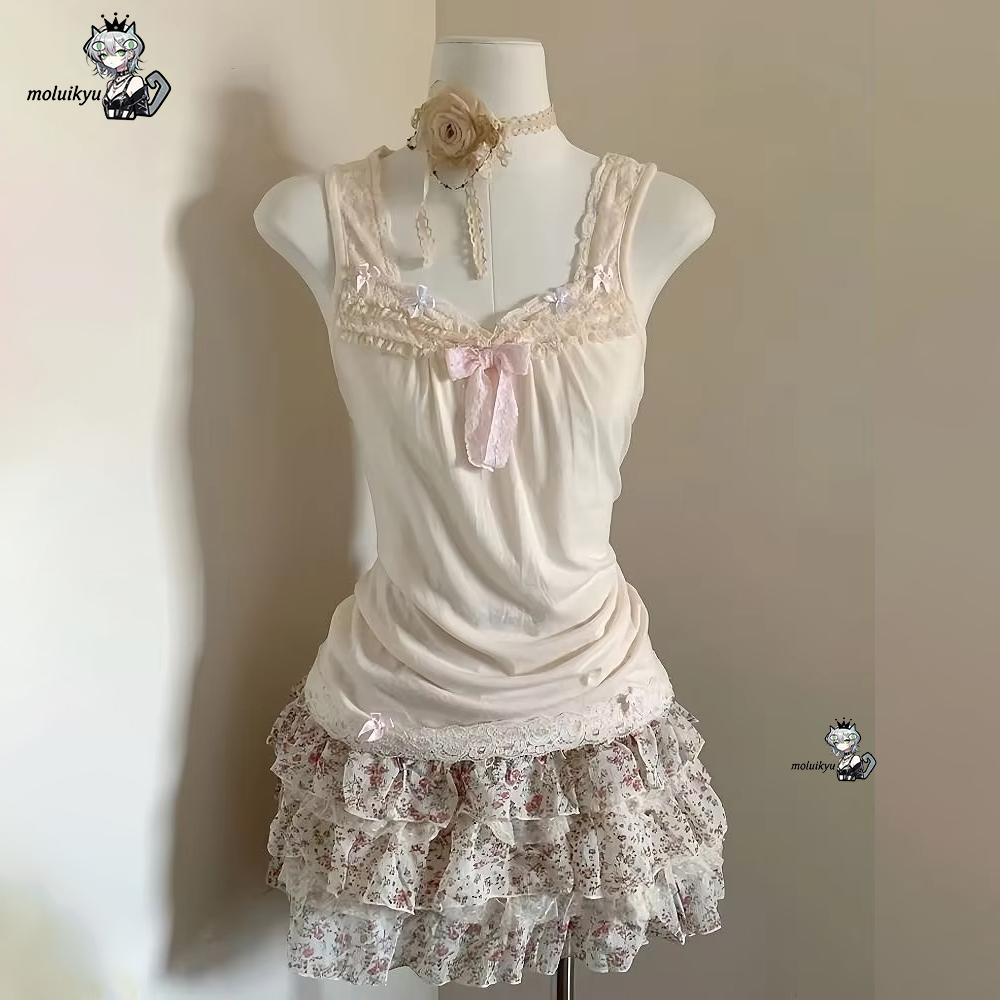 Women Y2K 2Pcs Outfit Set Lace - Cami Top Lace recensie en prijs