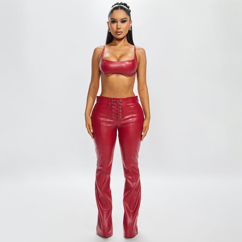 Women Fashion PU Leather 2 Pie - Cami Top Lace recensie en prijs