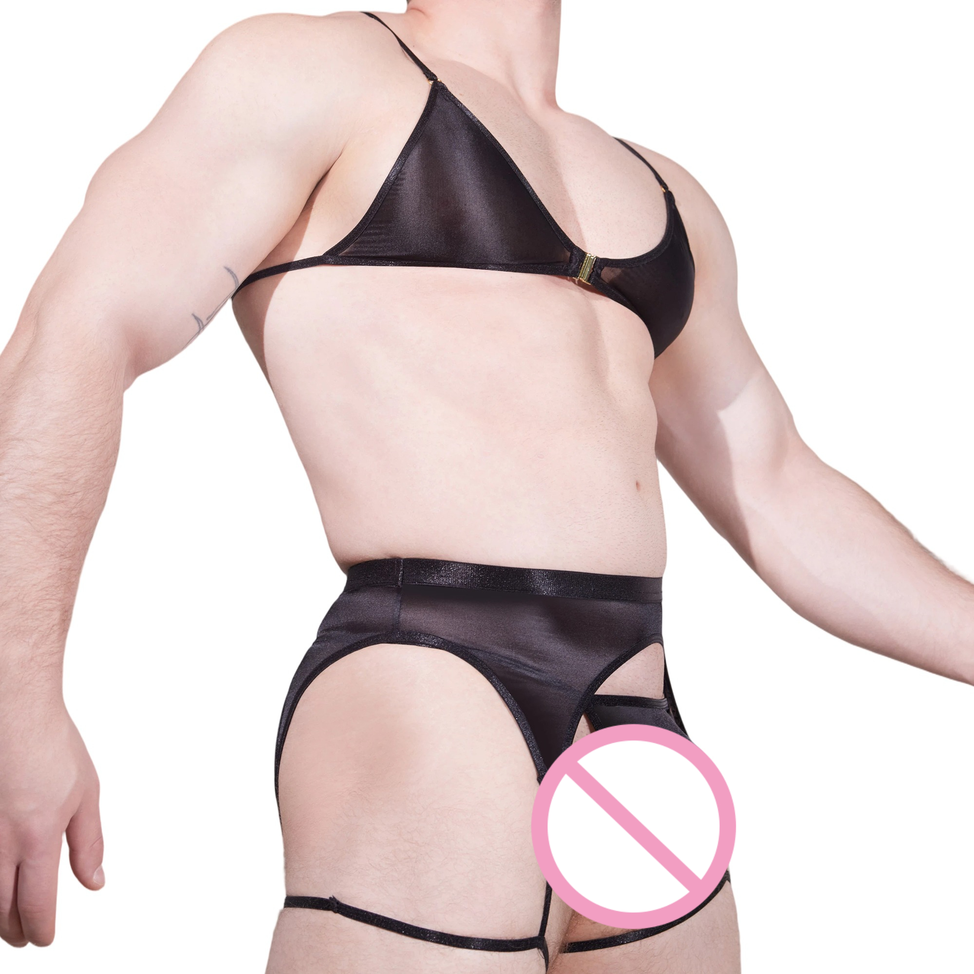 Men Novelty See-through Lace L - Garter Belt Set recensie en prijs