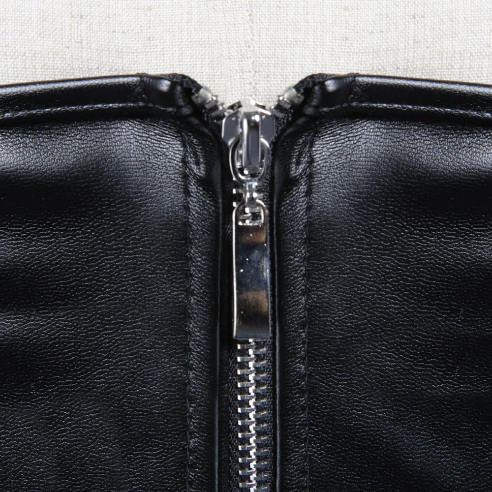 Black Short Zipper PU Faux Lea - Corset Waist Cinch recensie en prijs