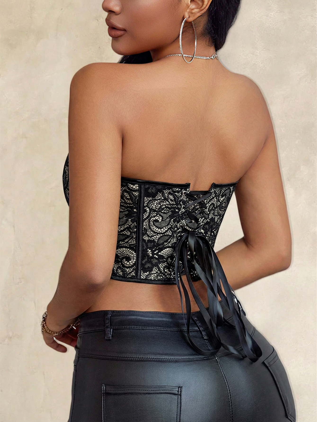 Sexy black lace heart-shaped s - Strapless Bra Backless recensie en prijs
