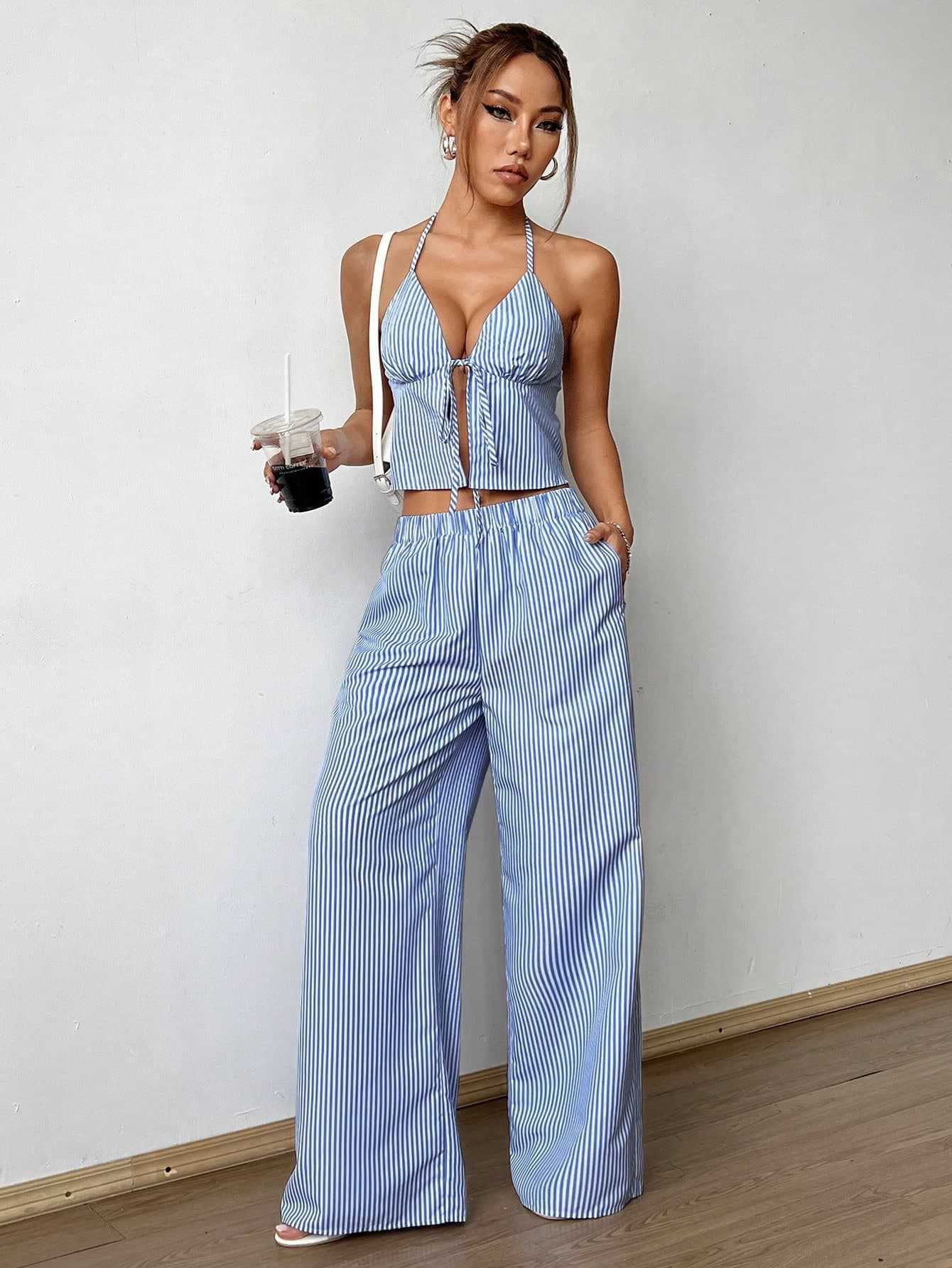 Striped Lace Up Camisole Colla - Cami Top Lace recensie en prijs