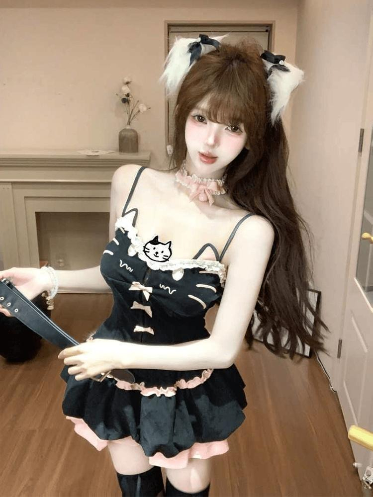 Summer Kawaii Cute Cartoon Cat - Cami Top Lace recensie en prijs
