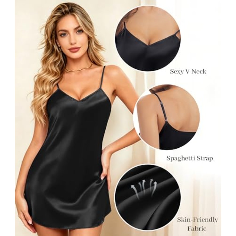 ETOSELL Womens Satin Nightgown - Babydoll Chemise Night recensie en prijs