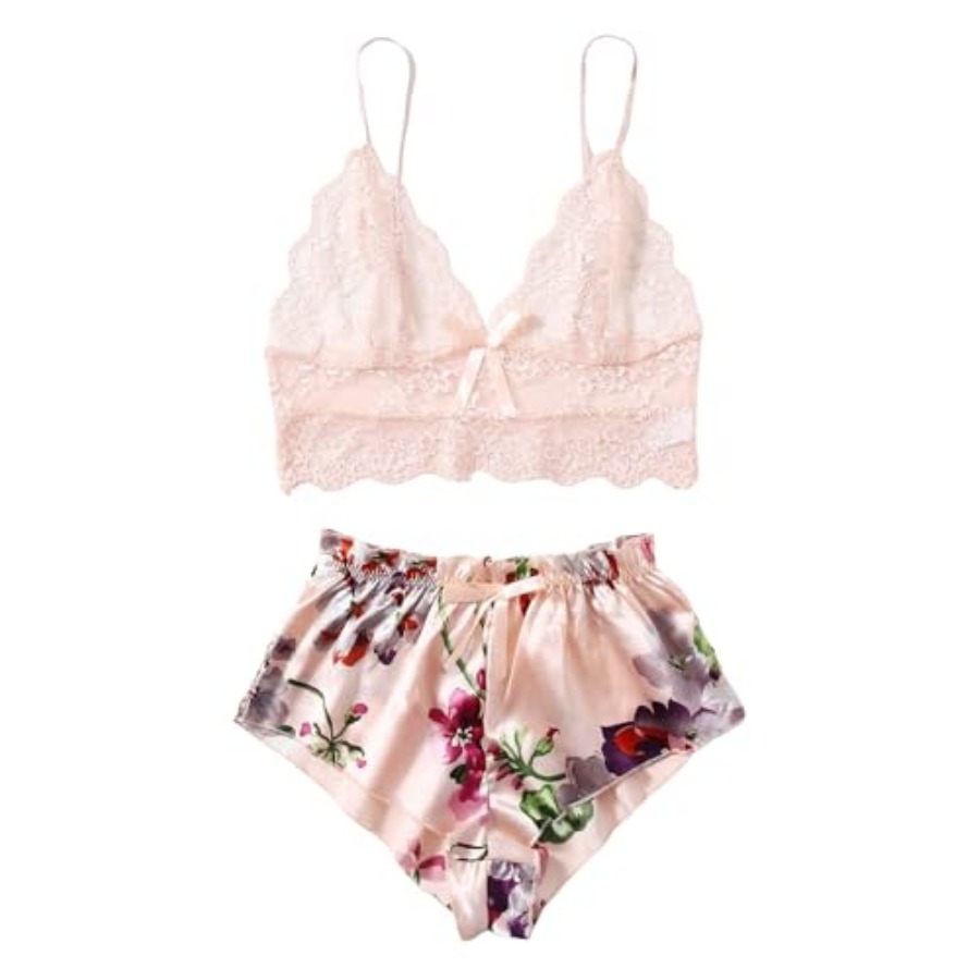 Women's 2 Pcs Lingerie Floral  - Cami Top Lace recensie en prijs