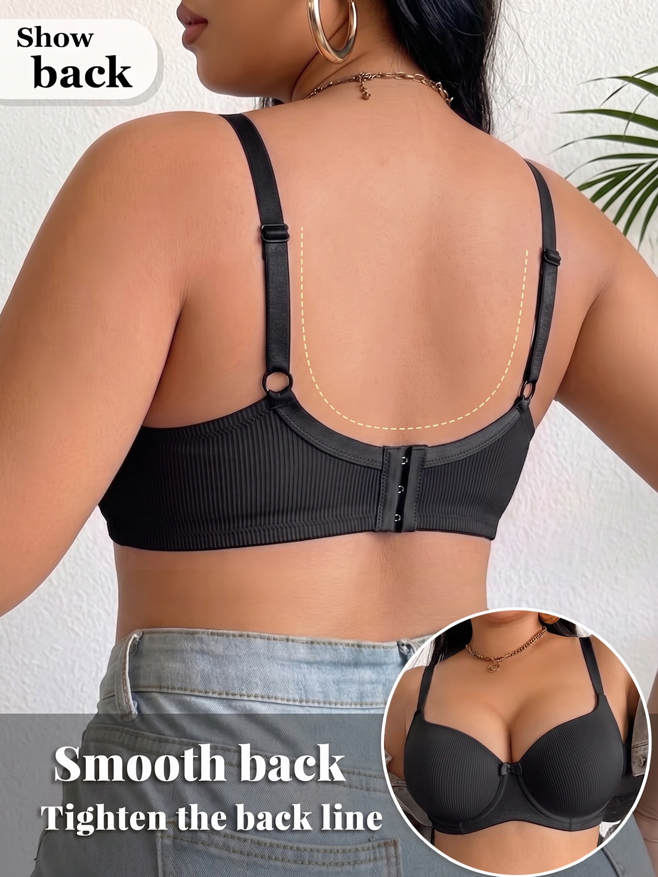 Plus Size Ribbed Women Bra Thi - Push Up Bra Padded recensie en prijs