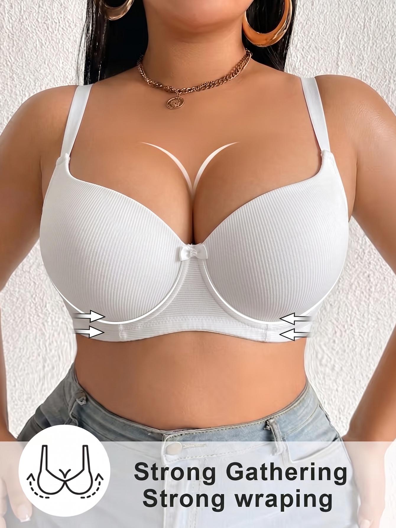 Plus Size Ribbed Women Bra Thi - Push Up Bra Padded recensie en prijs