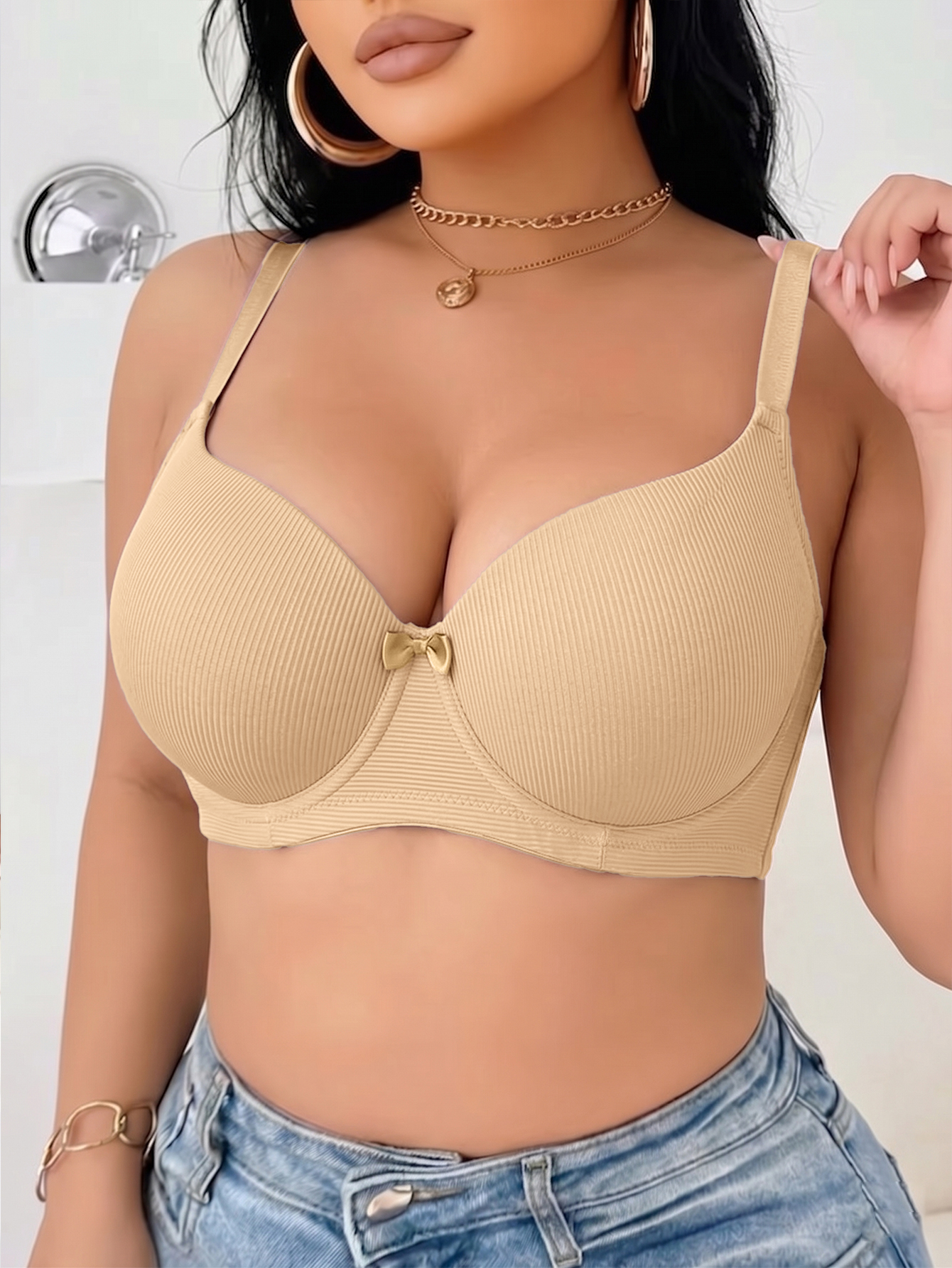 Plus Size Ribbed Women Bra Thi - Push Up Bra Padded recensie en prijs